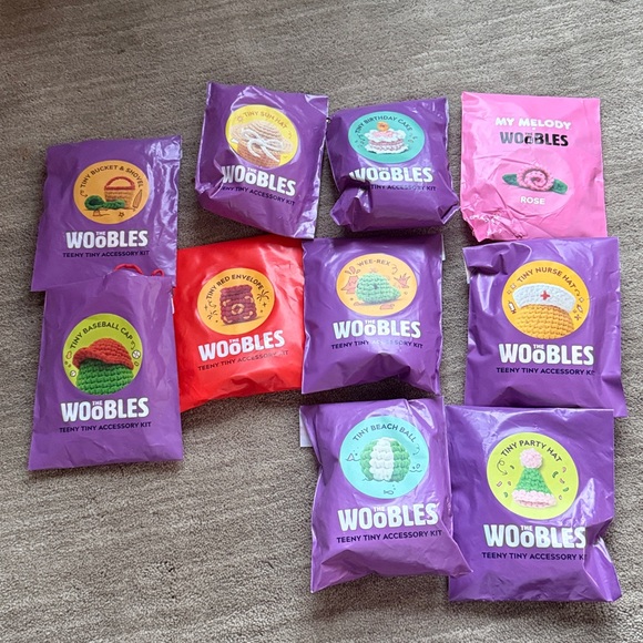 Woobles bundle of 10 teeny tiny accessory kits